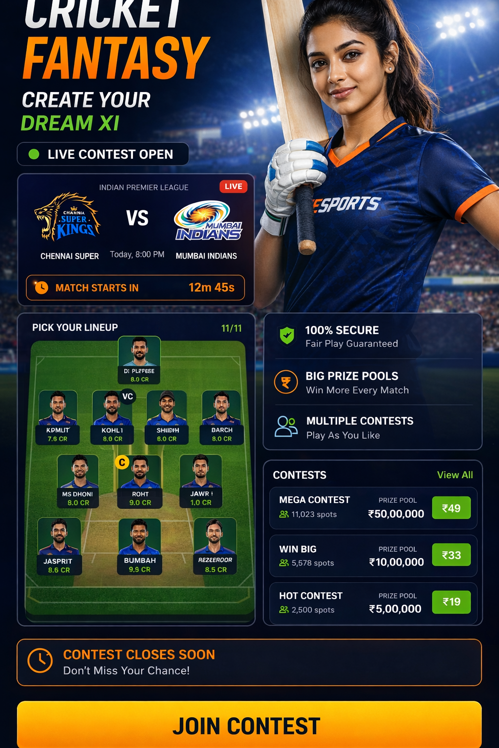 Come Sport Zone cricket matchday visual